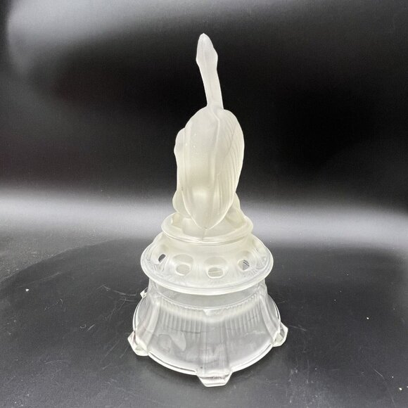 WALTHER AND SOHNE SATIN GLASS PELICAN PELIKAN 3 PIECE FLOWER FROG ART DECO - Picture 4 of 11